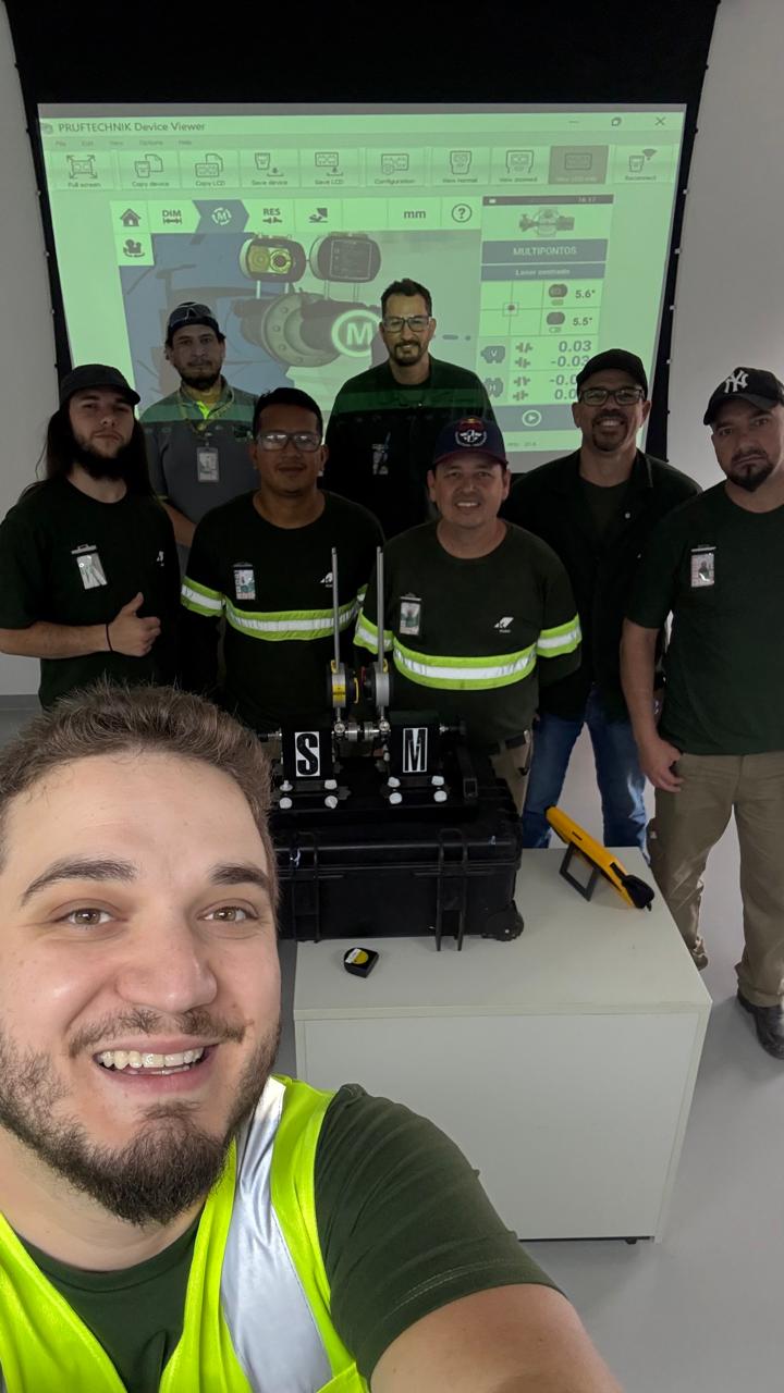 Treinamento multipontos com sistema Pruftechnik