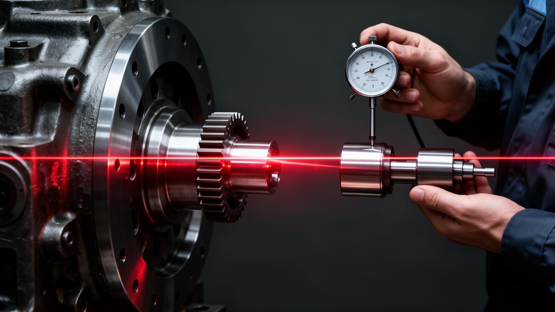 Alinhamento de eixos a laser em equipamento industrial